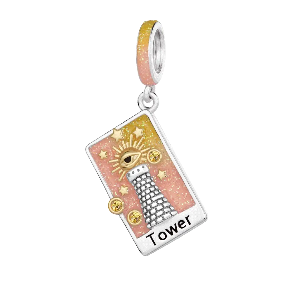Gnoce Amulet Karty Tarota Mieszanka srebra platerowanego platyną - Image 2