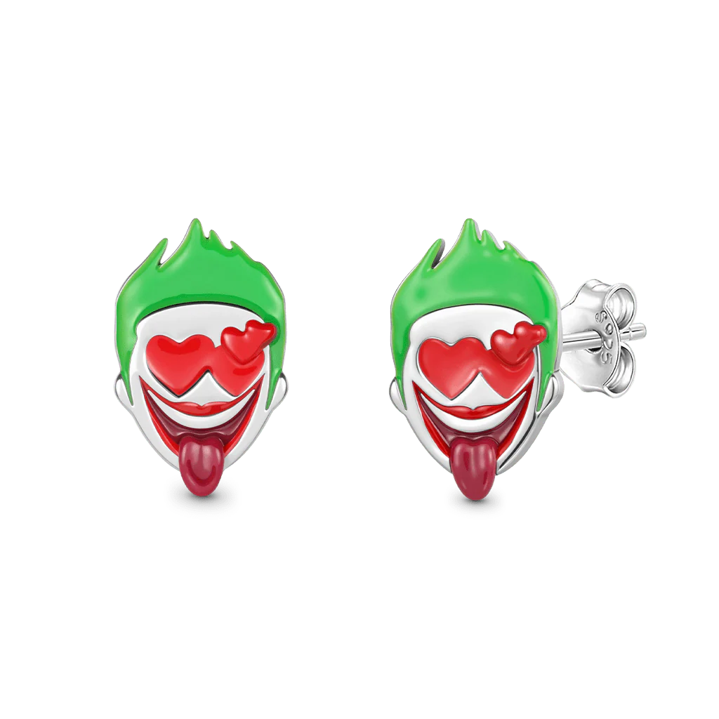 Gnoce Kolczyki sztyfty Joker Mieszanka srebra platerowanego platyną