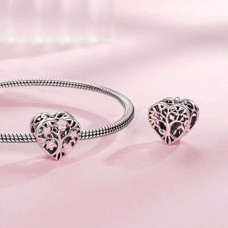 Gnoce Charms  Różowe serce drzewa życia - Image 3