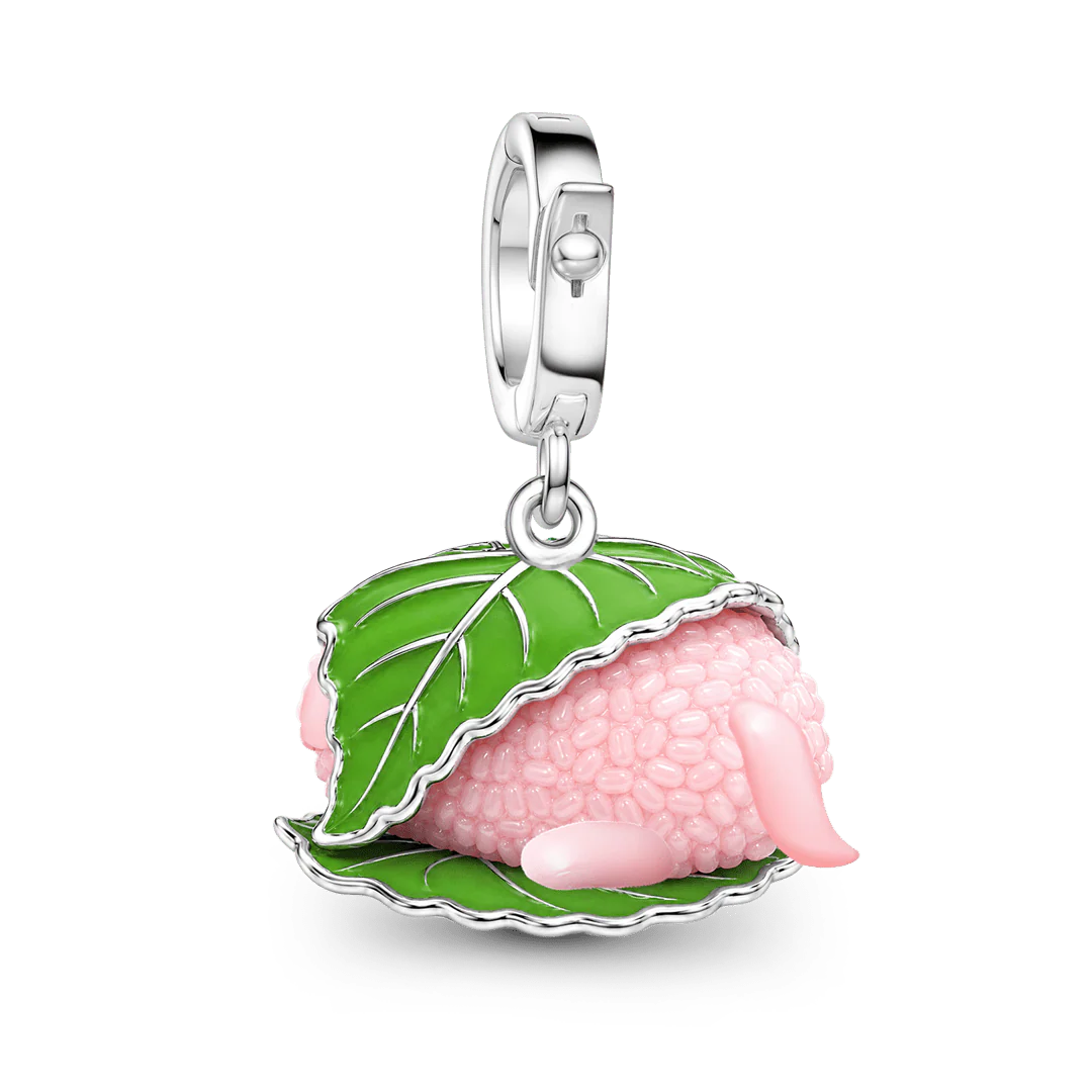 Gnoce Zawieszka z japońskim wagashi i sakura mochi ze stopu srebra platynowanego - Image 5