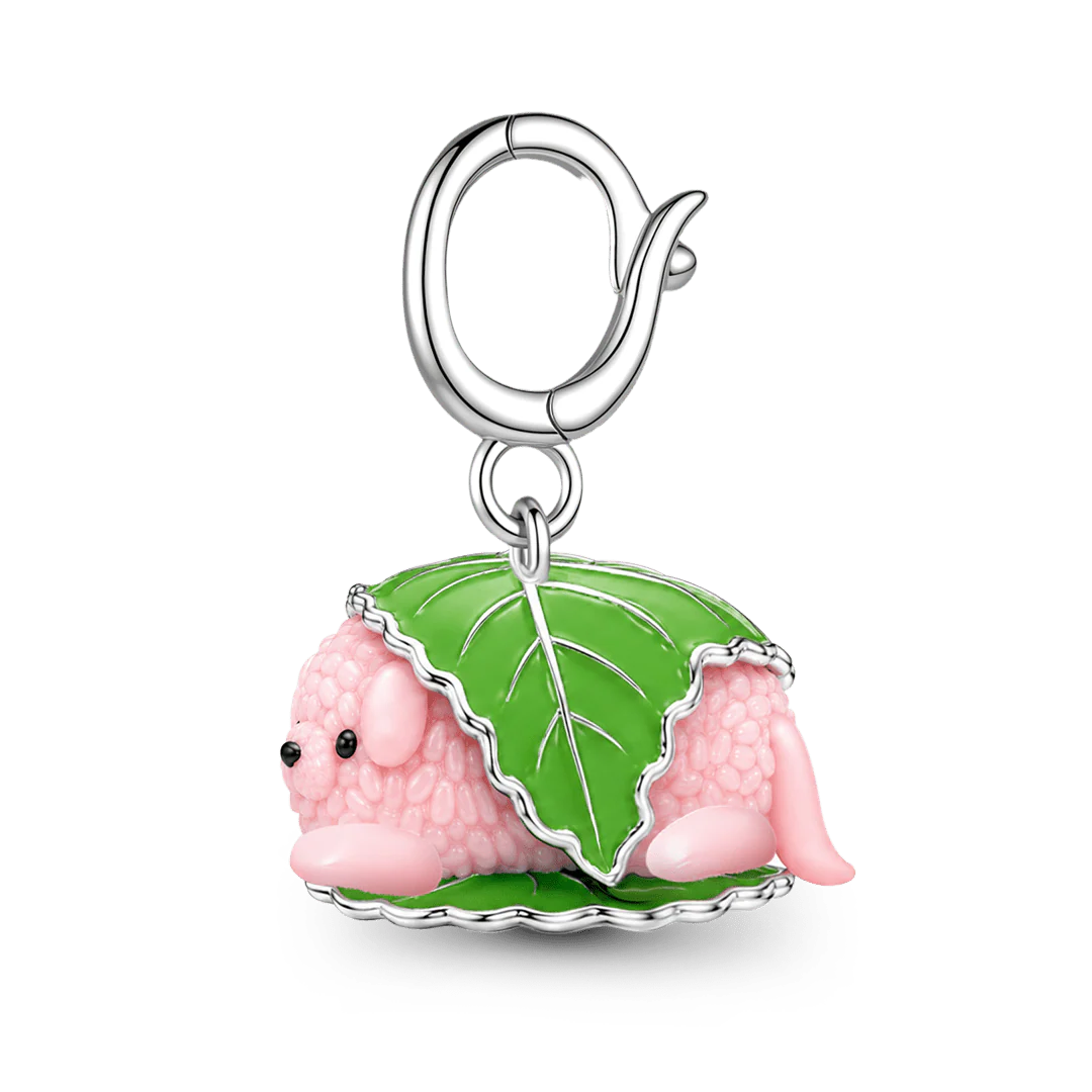 Gnoce Zawieszka z japońskim wagashi i sakura mochi ze stopu srebra platynowanego - Image 6