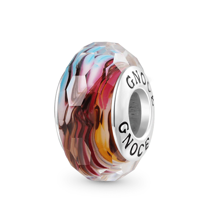 Gnoce Charms Faliste fantazyjne czerwone Murano